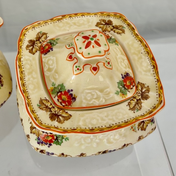 Vintage Myott Staffordshire Bone China Embossed Sugar & Creamer Pattern #FH2909 - Picture 5 of 9